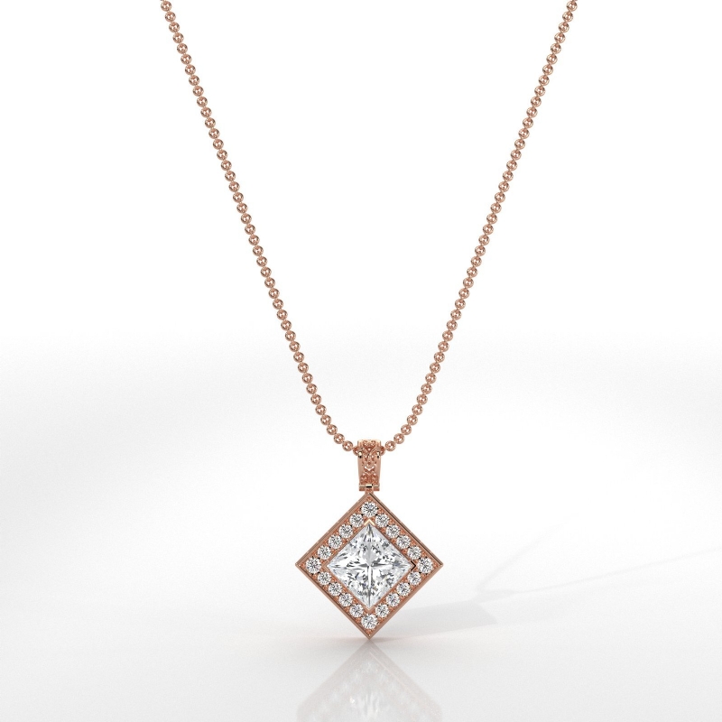  diamond Pendant 18k Rose Gold