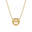 Solitaire Bezel Set Round Cut Semi Mount Pendant with Chain in 18k Yellow Gold - javda.com 