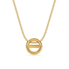 Solitaire Bezel Set Round Cut Semi Mount Pendant with Chain in 14k Gold Yellow