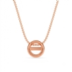 Solitaire Bezel Set Round Cut Semi Mount Pendant with Chain in 18k Rose Gold - javda.com 