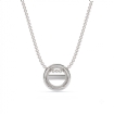 Solitaire Bezel Set Round Cut Semi Mount Pendant with Chain in 14k White Gold - javda.com 