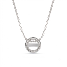 Solitaire Bezel Set Round Cut Semi Mount Pendant with Chain in Platinum 950