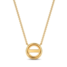 Solitaire Round Cut Bezel Set Gallery Semi Mount Pendant in 14k White Gold