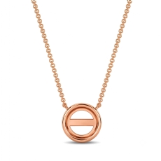 Solitaire Round Cut Bezel Set Gallery Semi Mount Pendant in 14k White Gold