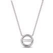 Solitaire Round Cut Bezel Set Gallery Semi Mount Pendant in 14k White Gold - javda.com 