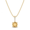 Prong Set Solitaire Round Semi Mount Diamond Bail Pendant 14k Yellow Gold 0.03Ct - javda.com 