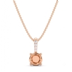 Prong Set Solitaire Round Semi Mount Diamond Bail Pendant 18k Rose Gold 0.03Ct - javda.com 