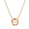Solitaire U Cut Prong Round Semi Mount Floating Pendant in 18k Rose Gold - javda.com 