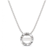 Solitaire U Cut Prong Round Semi Mount Floating Pendant in 14k White Gold - javda.com 