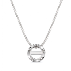 Solitaire U Cut Prong Round Semi Mount Floating Pendant in Platinum 950