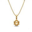 6 Prong Crown Round Cut Semi Mount Bail Solitaire Pendant in 18k Yellow Gold - javda.com 