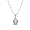 6 Prong Crown Round Cut Semi Mount Bail Solitaire Pendant in 14k White Gold - javda.com 