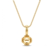 Bezel Set Round Cut Solitaire Semi Mount Bail Pendant in 18k Yellow Gold - javda.com 