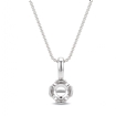 Bezel Set Round Cut Solitaire Semi Mount Bail Pendant in 14k White Gold - javda.com 