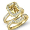 1.3Ct Diamond Radiant Wedding Band Semi Mount Ring 18k Gold Yellow Bridal Setting