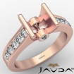0.5Ct Wedding Diamond Women's Ring Bezel Setting 14k Rose Gold Oval Semi Mount - javda.com 