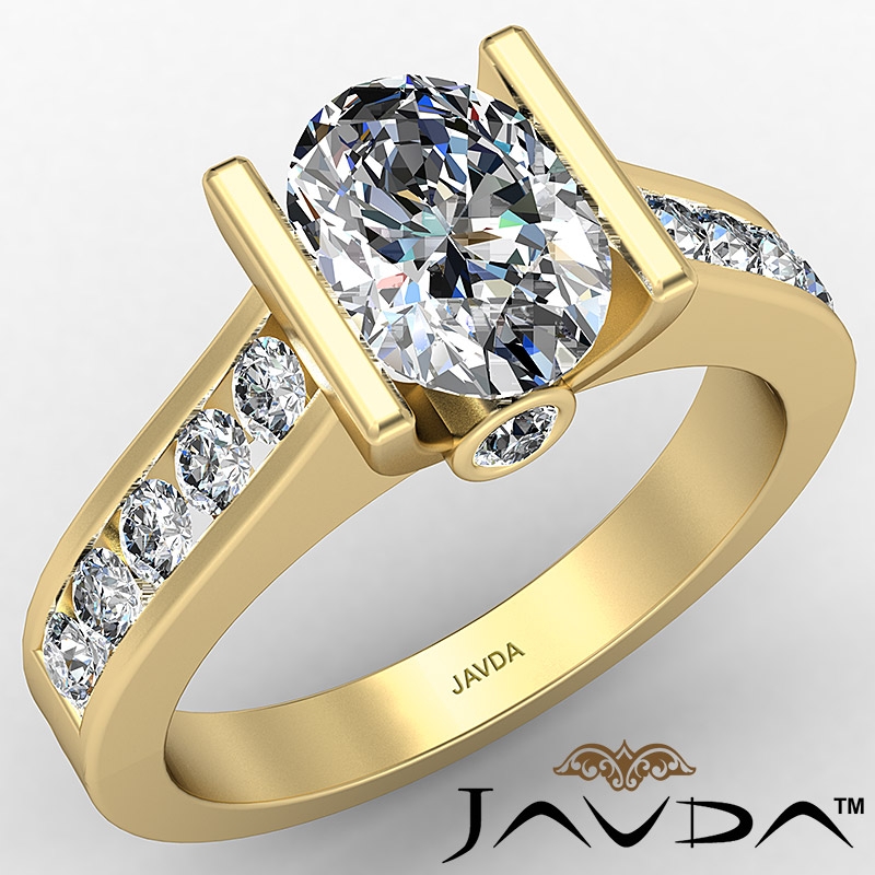 High Quality Channel Bezel Set diamond Ring 14k Gold Yellow