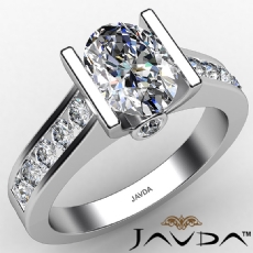 High Quality Channel Bezel Set diamond Ring 14k Gold White