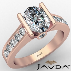 High Quality Channel Bezel Set diamond Ring 14k Rose Gold