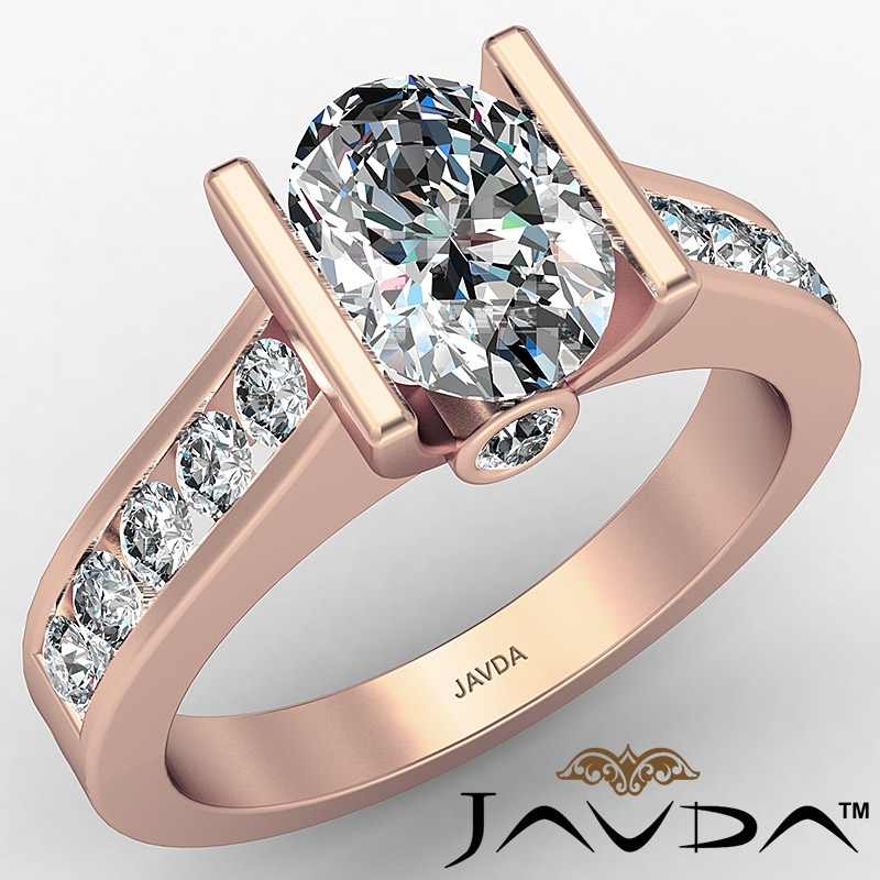 High Quality Channel Bezel Set diamond Ring 14k Rose Gold