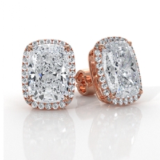 Women's Halo Cushion Lab grown Diamond Claw Prong IGI Certified 18k Rose Gold  (6.34Ct. tw.)