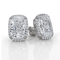 Women's Halo Cushion Lab grown Diamond Claw Prong IGI Certified 14k Gold 6.34ctw