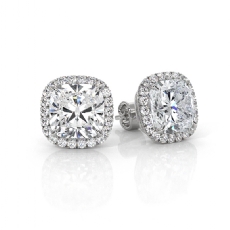 Cushion Cut Women's Halo Lab grown Diamond Prong IGI Certified 14k Gold 3.26ctw