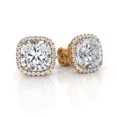 Cushion Women Halo Lab grown Diamond Prong IGI Certified 18k Gold Yellow  (4.24Ct. tw.)