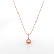 Cushion Cut Diamond Filigree Semi Mount Bail Solitaire Pendant in 18k Rose Gold - javda.com 