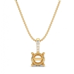 Solitaire Round Prong Set Diamond Semi Mount Bail Pendant 18k Yellow Gold 0.07Ct - javda.com 