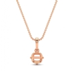 Cushion Cut Semi Mount Solitaire 4Prong Scroll Pendant With Chain 18k Rose Gold - javda.com 
