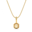 Cushion Cut Diamond Filigree Semi Mount Bail Solitaire Pendant in 14k Yellow Gold - javda.com 