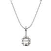 Cushion Cut Diamond Filigree Semi Mount Bail Solitaire Pendant in 14k White Gold - javda.com 