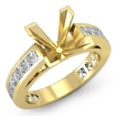 1.2Ct Princess Diamond Engagement Ring Channel 18k Yellow Gold Semi Mount - javda.com 