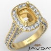 2.1Ct Diamond Engagement Cushion Semi Mount Halo Pave Set Ring 14k Yellow Gold - javda.com 
