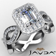 Infinity Shank Halo Micro Pave diamond Ring Platinum 950
