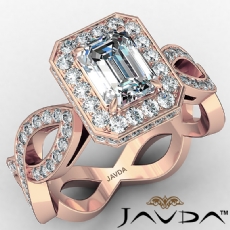 Infinity Shank Halo Micro Pave diamond Ring 14k Rose Gold