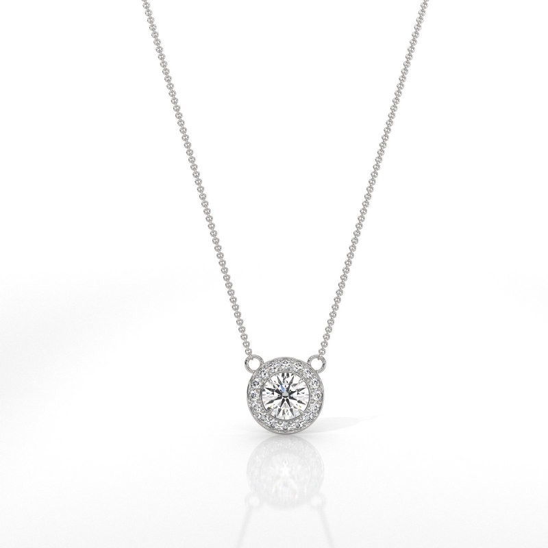  diamond Pendant 14k Gold White