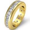 Channel Set Eternity Womens Band Princess Cut Diamond Ring 14k Gold Yellow 2.5Ct