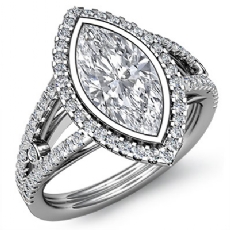Bezel Halo Prong Setting diamond  14k Gold White
