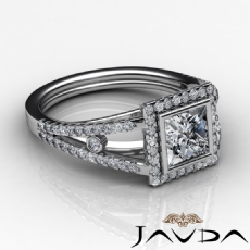 Bezel Halo Prong Setting diamond Ring 18k Gold White