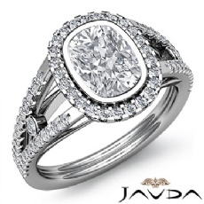 Bezel Halo Prong Setting diamond Ring 14k Gold White