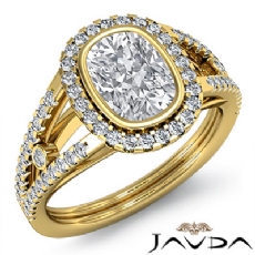 Bezel Halo Prong Setting diamond  14k Gold Yellow