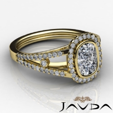 Bezel Halo Prong Setting diamond  18k Gold Yellow