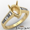 0.85Ct Baguette Channel Diamond Engagement Ring 18k Yellow Gold Pear Semi Mount Ring - javda.com 