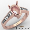 0.85Ct Baguette Channel Diamond Engagement Ring 14k Rose Gold Pear Semi Mount Ring - javda.com 