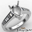 0.85Ct Baguette Channel Diamond Engagement Ring 14k White Gold Pear Semi Mount Ring - javda.com 