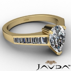Channel Set Tapered Baguette diamond Ring 14k Gold Yellow