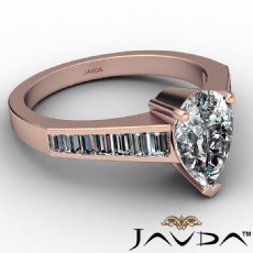 Channel Set Tapered Baguette diamond Ring 18k Rose Gold