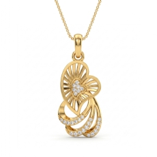 Lab Grown Diamond Heart Love Pendant 18k Gold Yellow Valentine Jewelry  (0.11Ct. tw.)